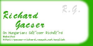 richard gacser business card